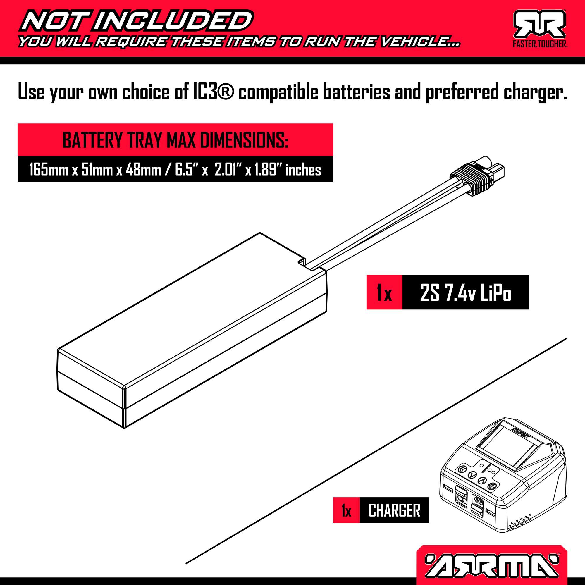 ARRMA 1/10 GRANITE MEGA 665 4X4 RTR Brushed Monster Truck, Green