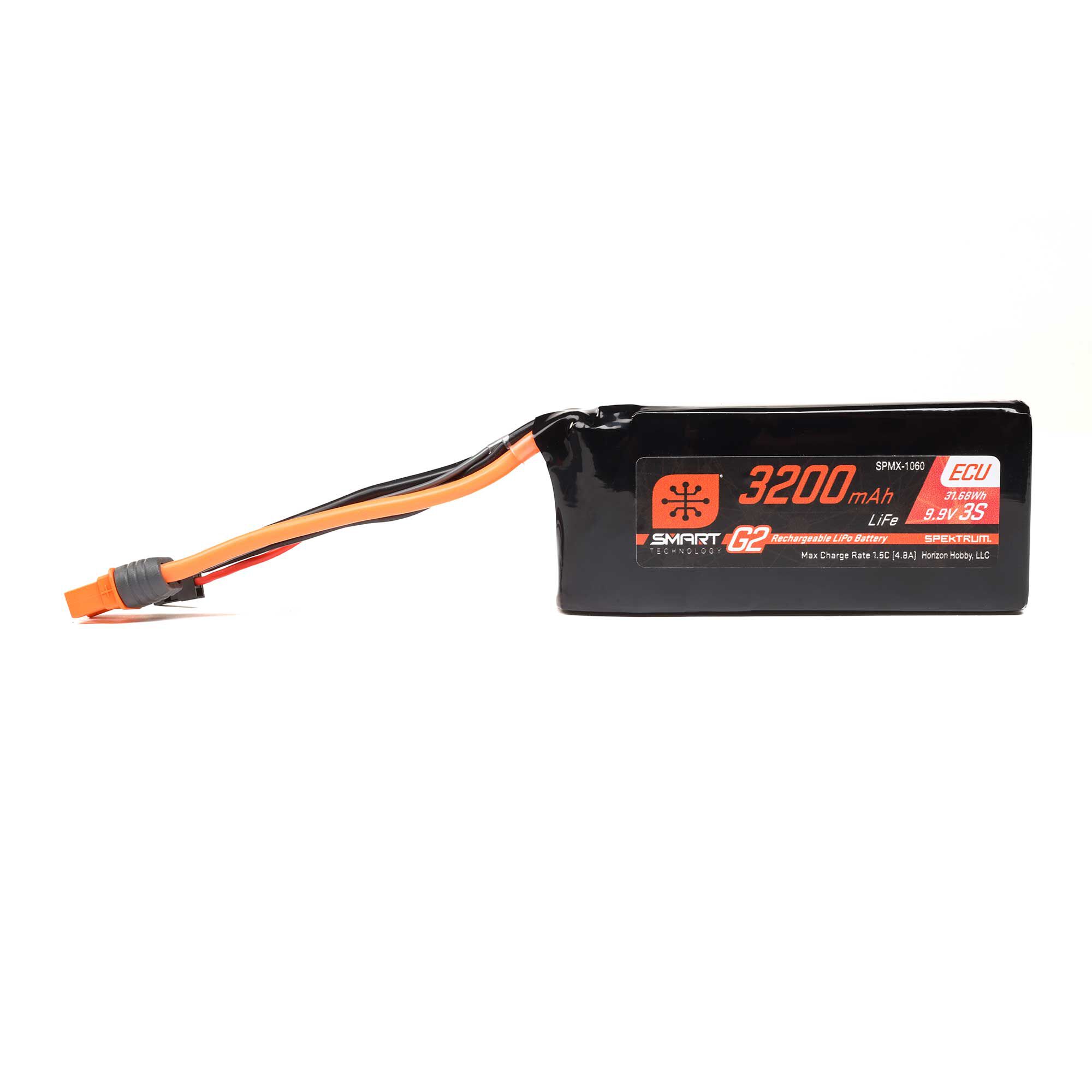 Spektrum Accessories 9.9V 3200mAh 3S 10C Smart G2 ECU LiFe Battery: IC3
