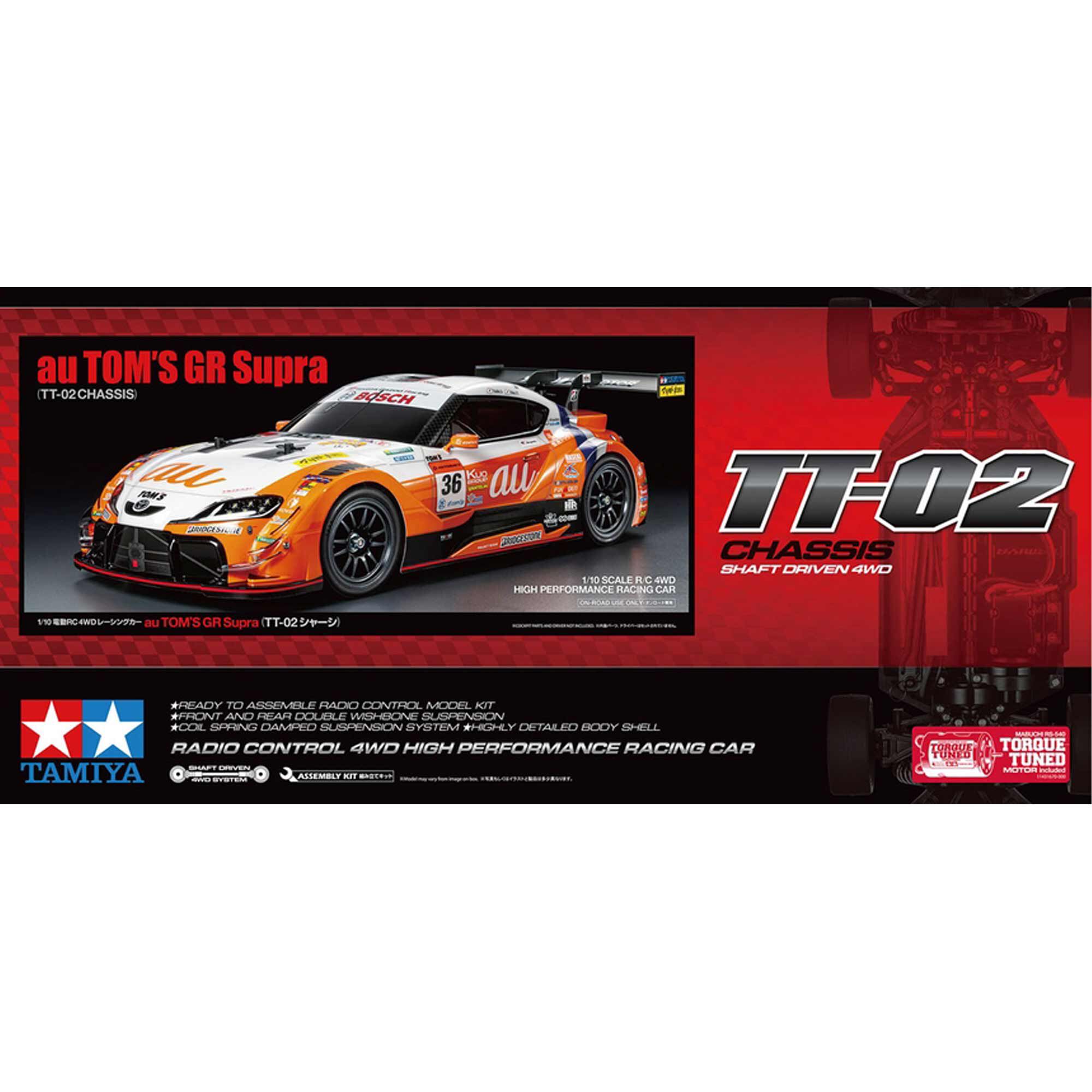 Tamiya 1/10 au Tom’s Toyota GR Supra GT500 TT-02 4x4 On-Road Touring Kit