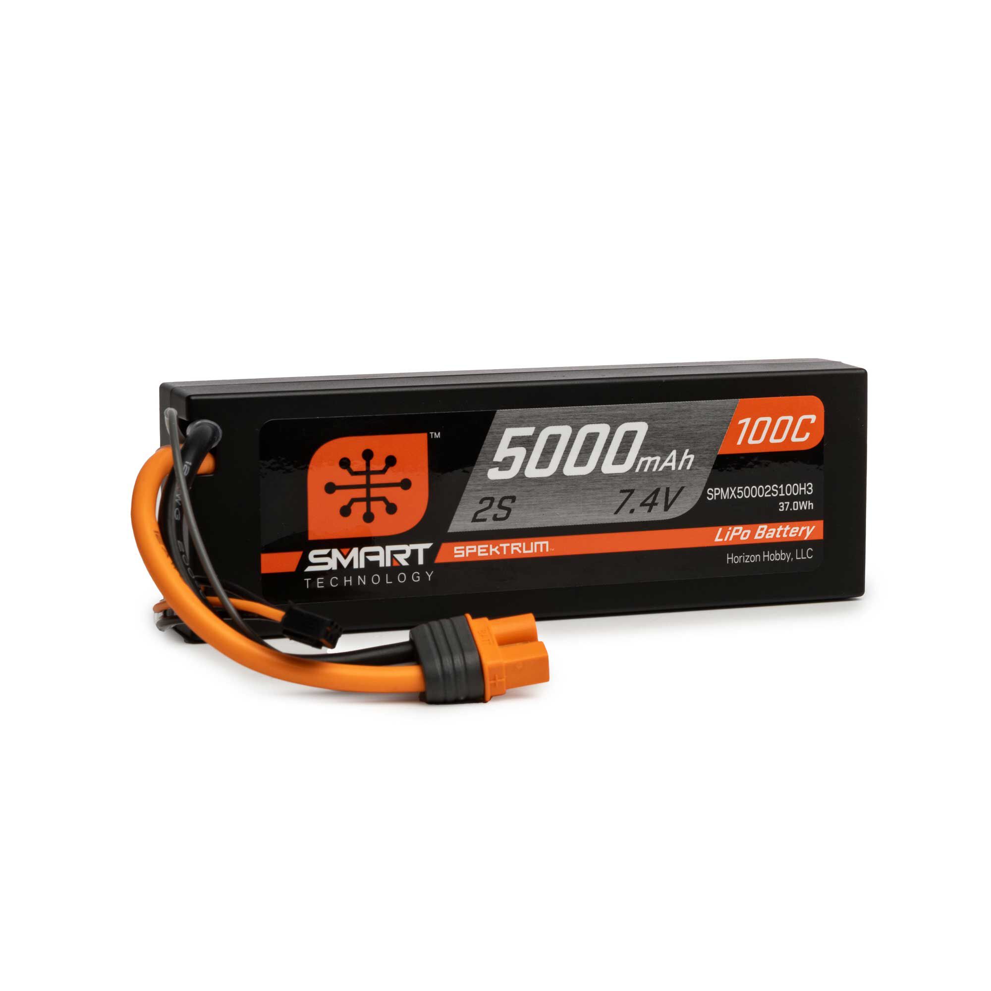 Spektrum Accessories 7.4V 5000mAh 2S 100C Smart Hardcase LiPo Battery: IC3