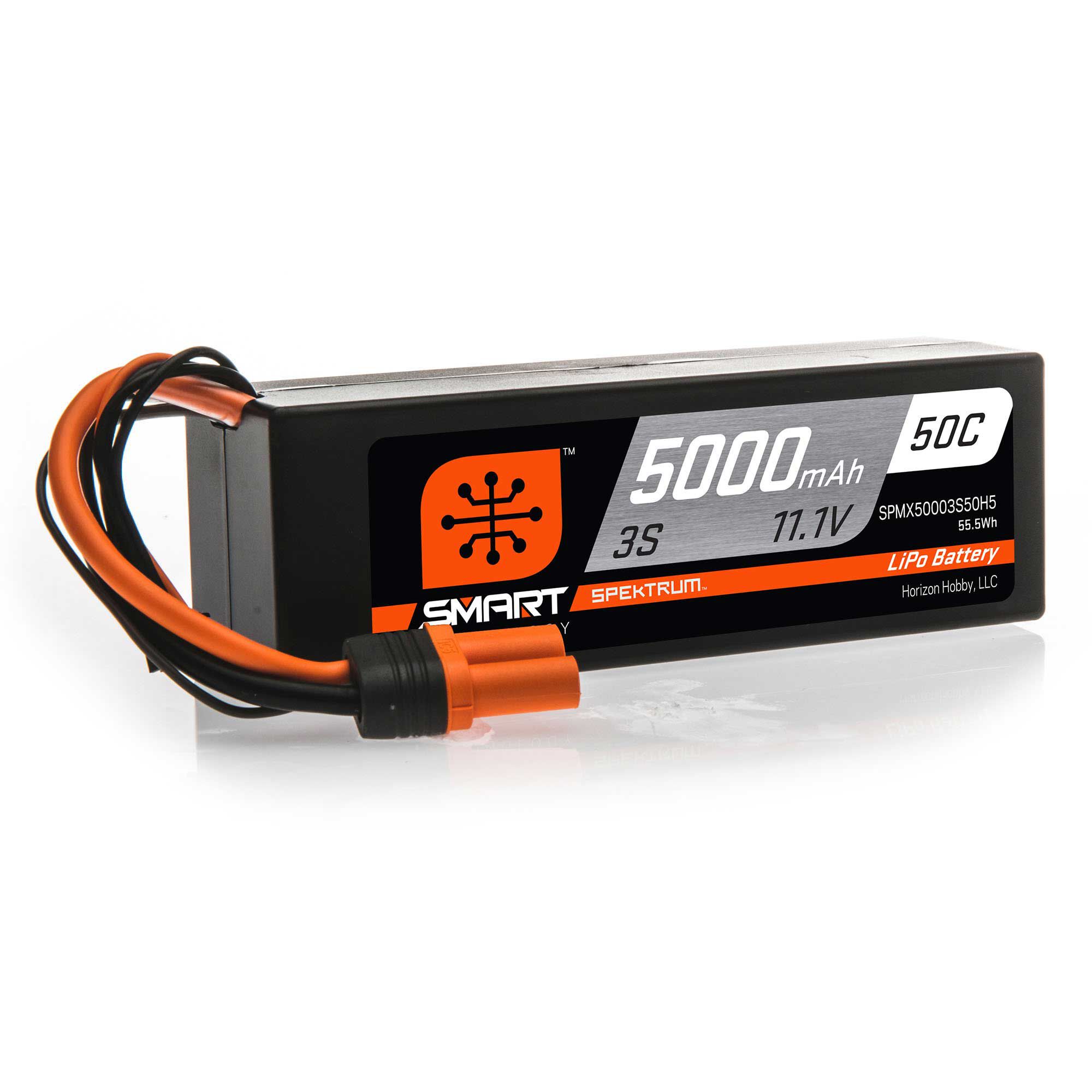 Spektrum Accessories 11.1V 5000mAh 3S 50C Smart Hardcase LiPo Battery: IC5