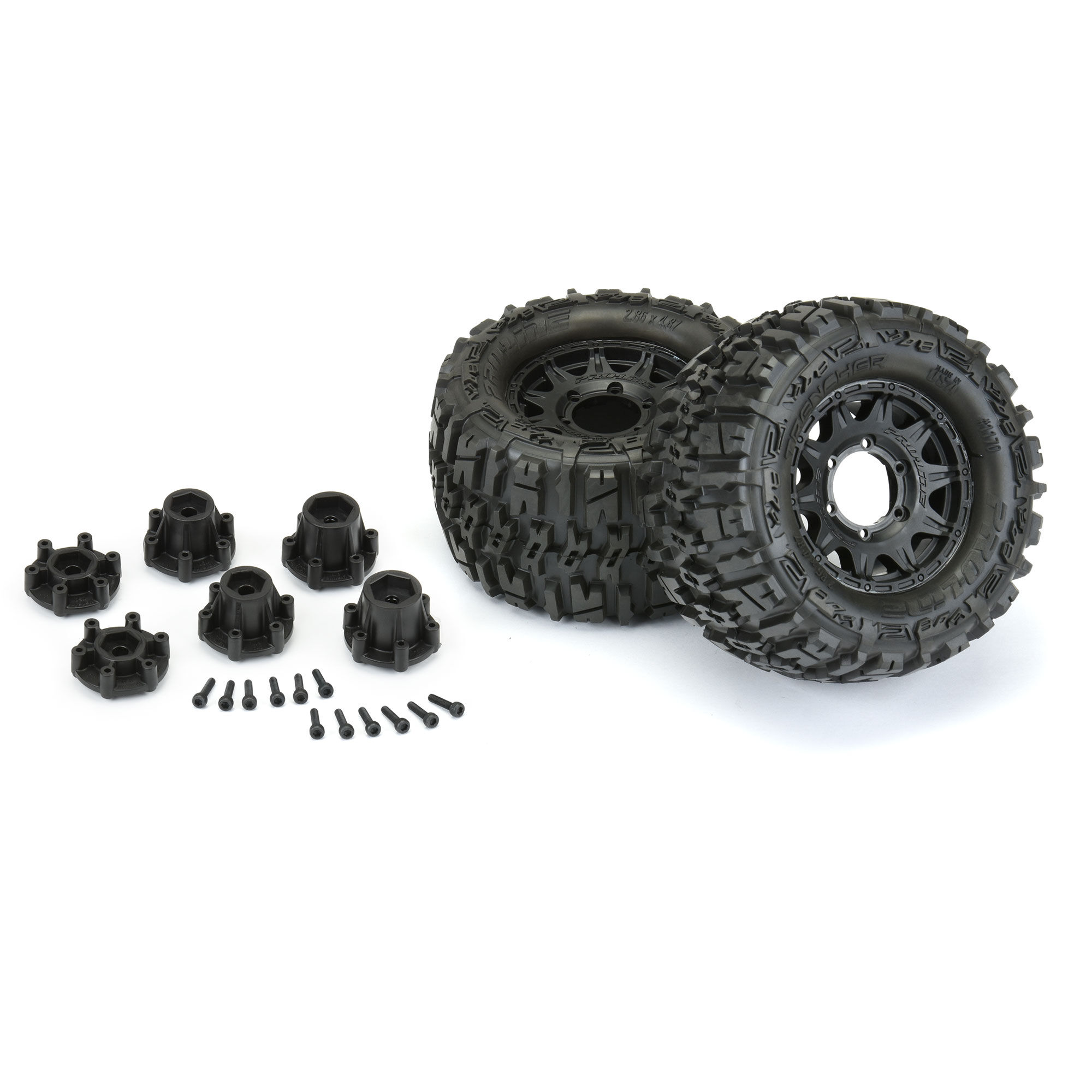 Pro-Line Racing 1/10 Trencher F/R 2.8" MT Tires Mounted 12mm/14mm Black Raid (2)