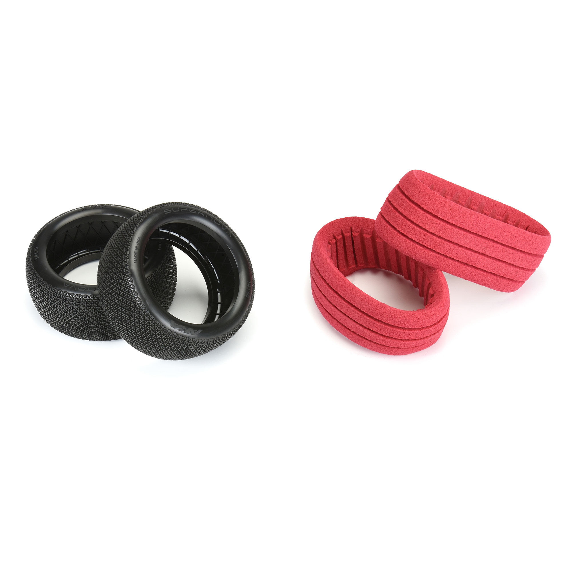 AKA PRODUCTS, INC. 1/8 Supernova Super Soft Longwear F/R 4.0 Off-Road Truck Tires (2)