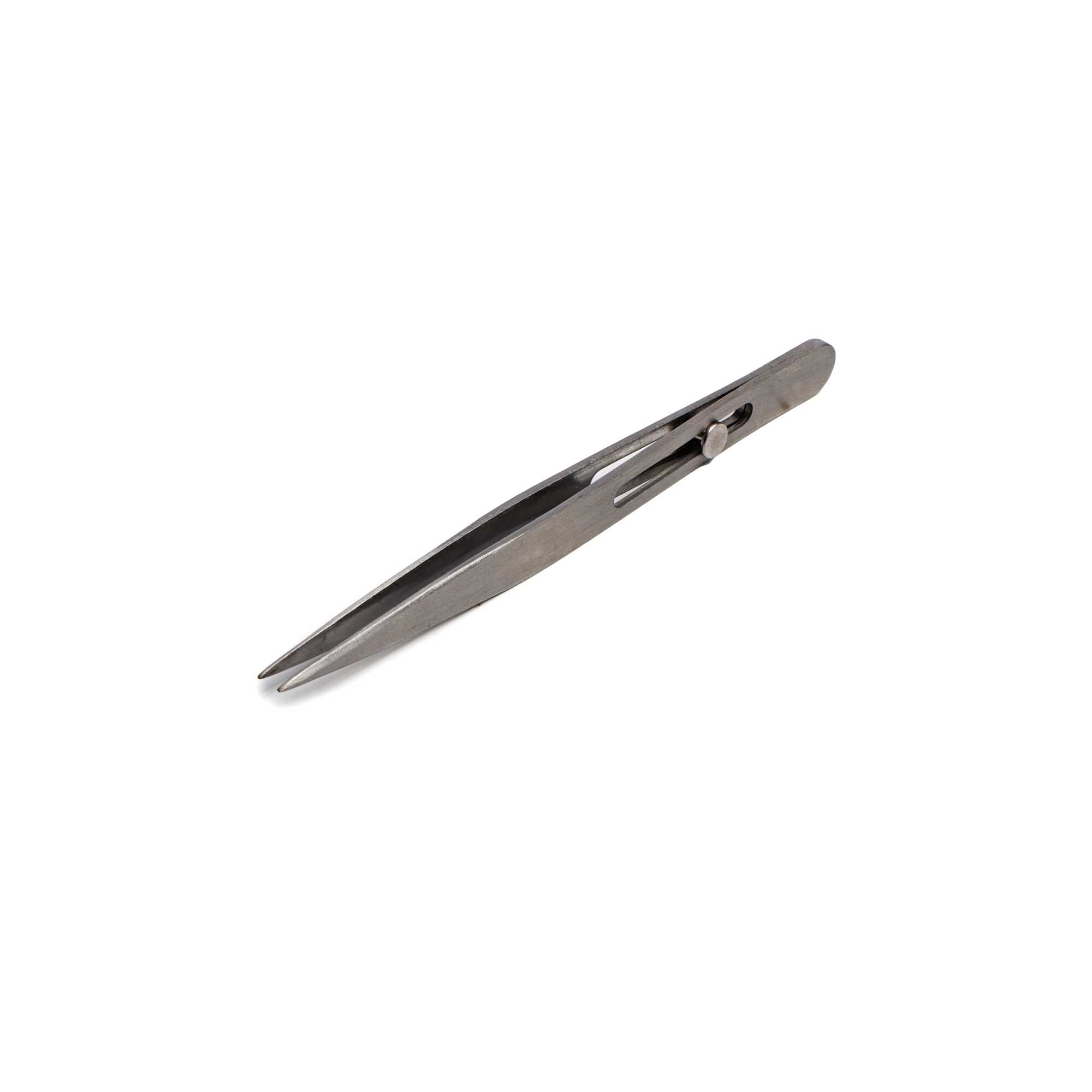 Hobby Essentials 4.75" Point Slide Lock Stainless Steel Tweezer