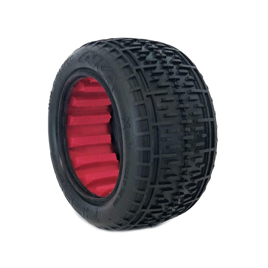 AKA PRODUCTS, INC. 1/10 Rebar Rear Tires, Super Soft with Red Inserts (2): Buggy