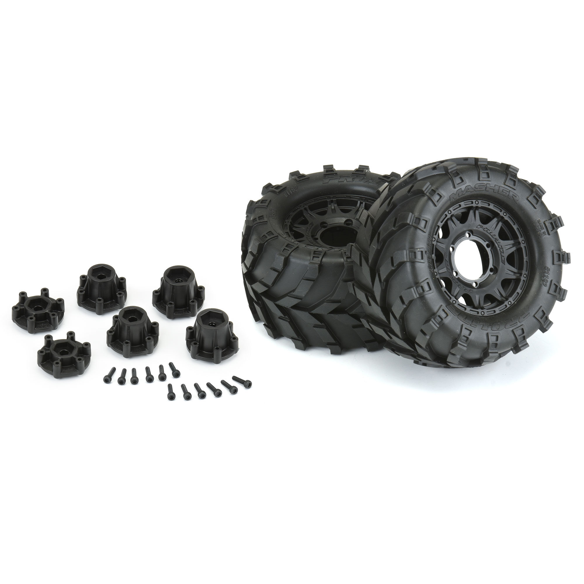 Pro-Line Racing 1/10 Masher F/R 2.8" MT Tires Mounted 12mm/14mm Black Raid (2)