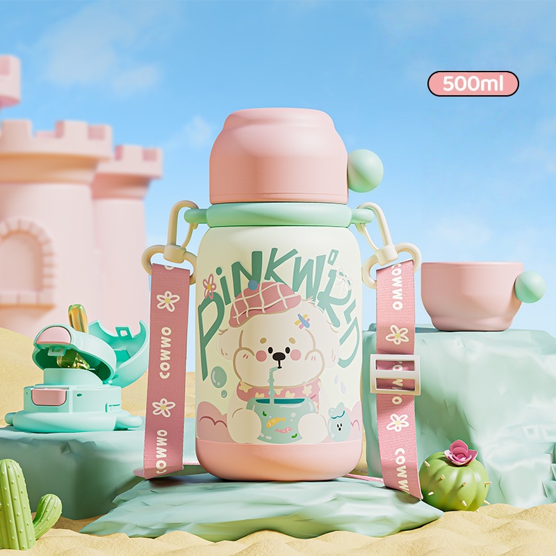 Husky Pattern Water Bottle